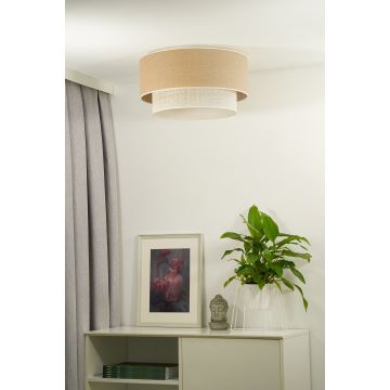 Duolla - Mennyezeti lámpa YUTE BOHO 1xE27/15W/230V átm. 45 cm barna/szürke