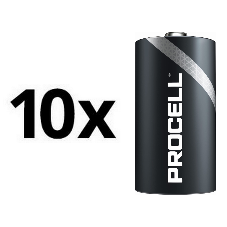 Duracell - 10 db Alkáli elem Procell Industrial LR20/D 1,5V 15476 mAh