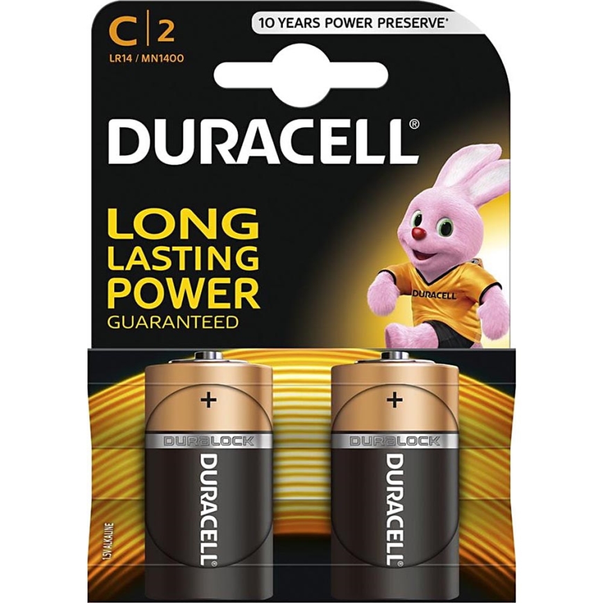 Duracell - 2 db Alkáli elem Basic LR14/C 1,5V 2200 mAh