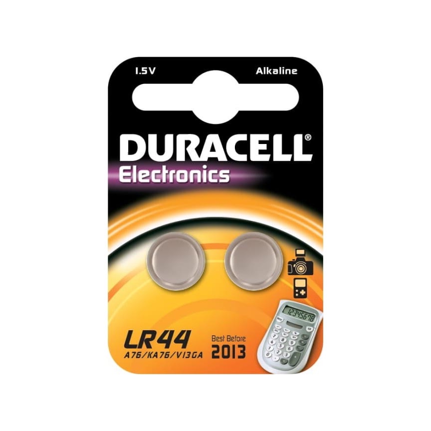 Duracell - 2 db Alkáli elem LR44/A76 1,5V 150 mAh