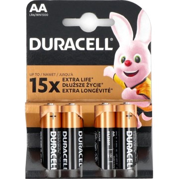 Duracell - 4 db Alkáli elem Basic LR06/AA 1,5V 2650 mAh