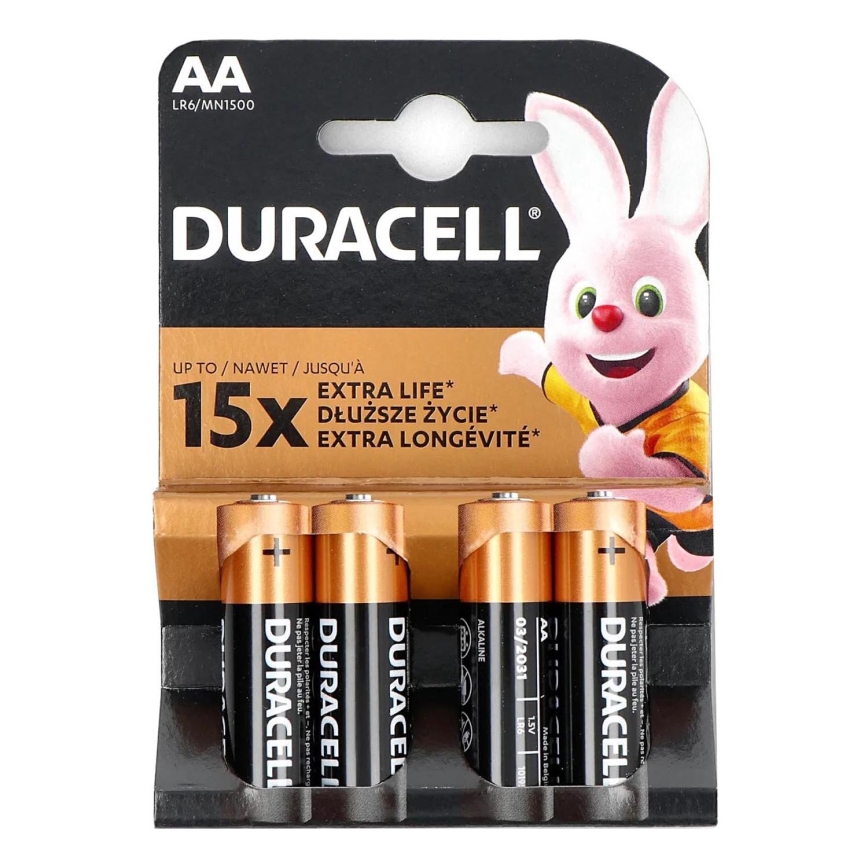 Duracell - 4 db Alkáli elem Basic LR06/AA 1,5V 2650 mAh