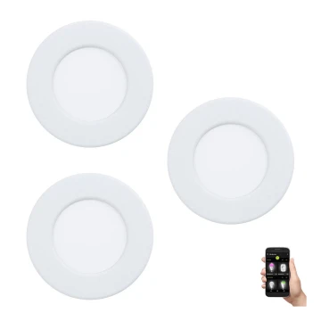 Eglo 33217 - KÉSZLET 3xLED RGBW Dimmelhető függesztett mennyezeti lámpa FUEVA LED/3W/230V