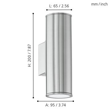 Eglo 33582 - LED RGBW Dimmelhető kültéri fali világítás RIGA 2xGU10/5W/230V IP44