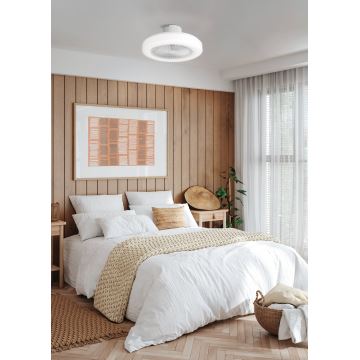 Eglo - LED Dimmelhető mennyezeti ventilátor LED/25,5W/230V fehér 2700-6500K + távirányító