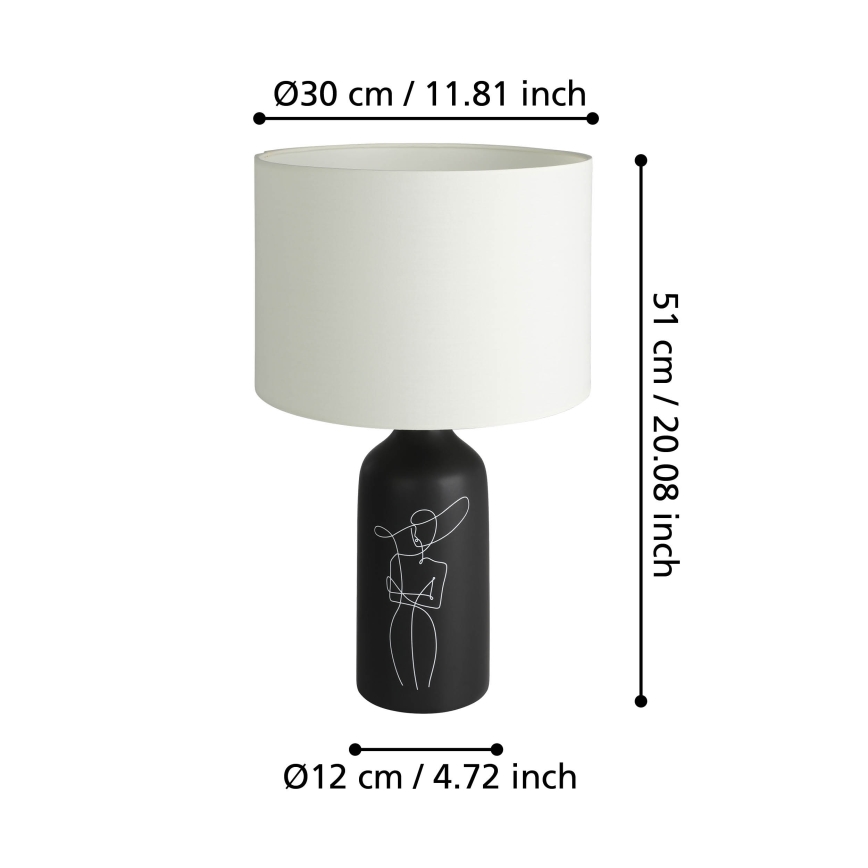 Eglo - Asztali lámpa 1xE27/40W/230V fehér/fekete