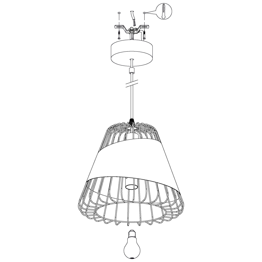 Eglo - Csillár zsinóron 1xE27/60W/230V