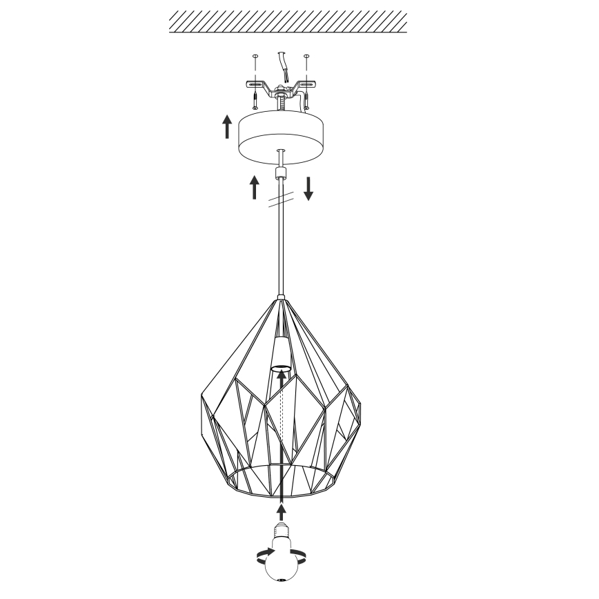 Eglo - függeszték 1xE27/60W/230V