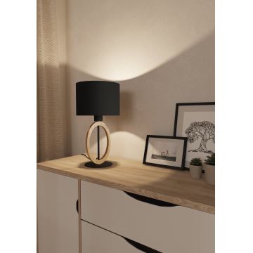 Eglo 56165 - Asztali lámpa BASILDON 1xE27/40W/230V fekete/barna