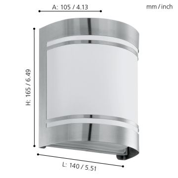 Eglo 74009 - Kültéri fali lámpa ROSADA 1xE27/40W/230V IP44