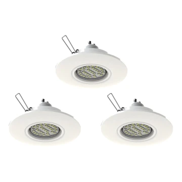 Eglo 78704 - KÉSZLET 3x LED Beépíthető lámpa PENETO 1xGU10/3,3W/230V fehér
