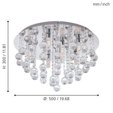 Eglo 79516 - LED Fürdőszobai mennyezeti lámpa MONTEPRANDONE 8xG9/3W/230V IP44 króm