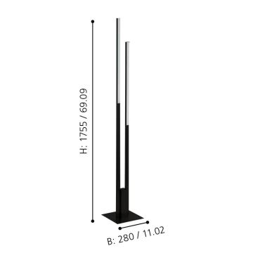 Eglo - LED RGBW Dimmelhető állólámpa 2xLED/16W/230V fekete ZigBee