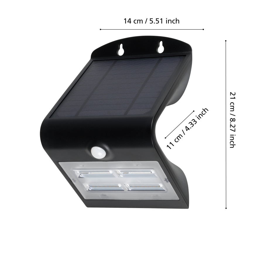 Eglo - LED Kültéri szolár lámpa érzékelővel LED/3,2W/3,7V IP54