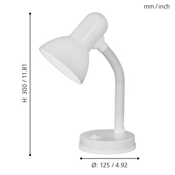Eglo - Asztali lámpa 1xE27/40W fehér