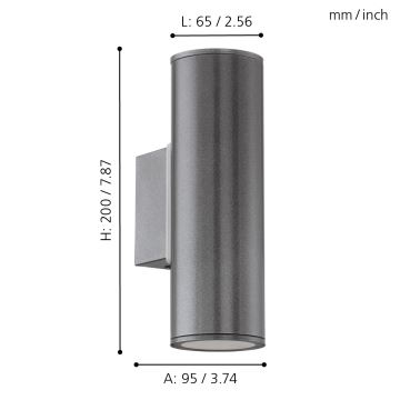 Eglo - LED-es kültéri lámpa 2xGU10/3W/230V