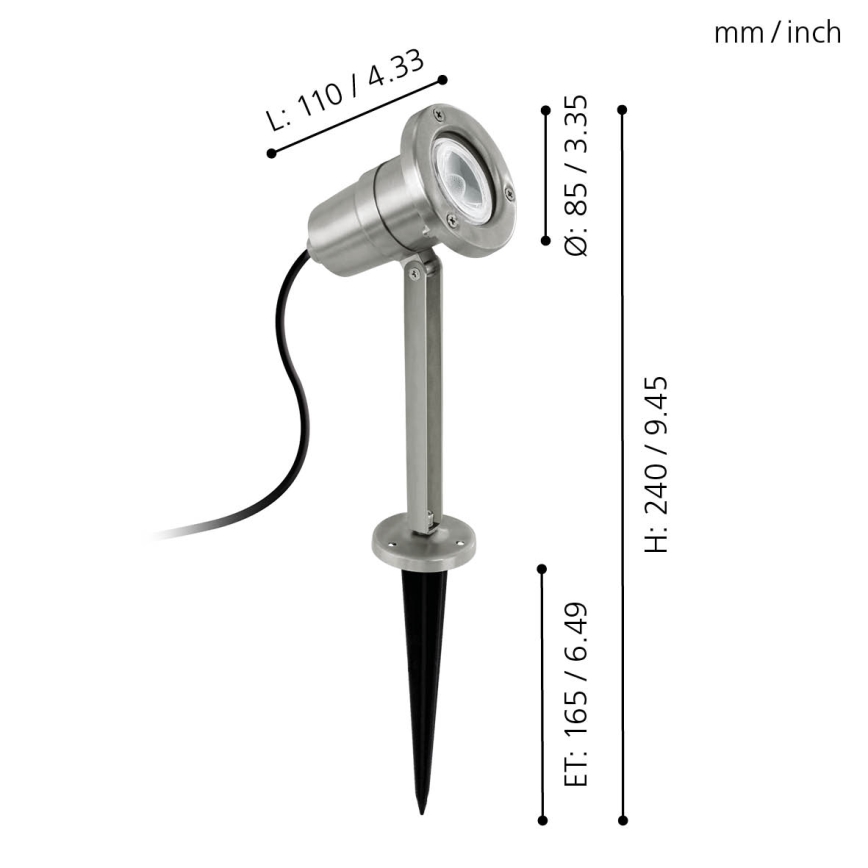 Eglo - LED-es kültéri lámpa 1xGU10/5W/230V