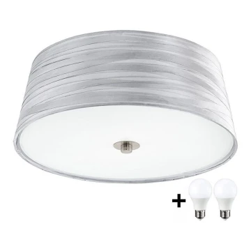 Eglo 94306- LED Mennyezeti lámpa FONSEA 1 2xE27/9W/230V ezüst