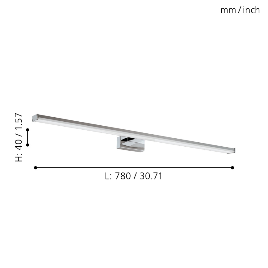 Eglo - LED Fürdőszobai lámpa LED/14W/230V 4000K 78 cm IP44