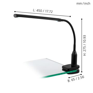 Eglo - LED Csipeszes lámpa LED/4,5W/230V fekete