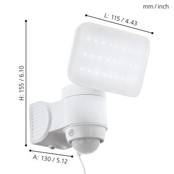 Eglo - LED Szolár fali lámpa erzékelővel  LED/3,7V IP44