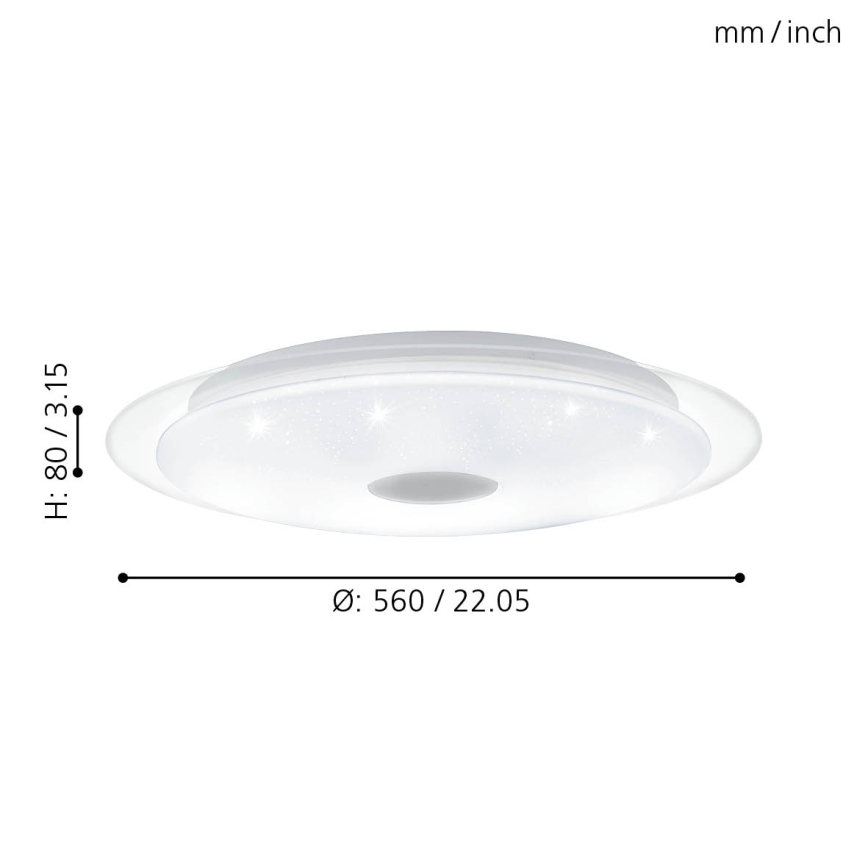 Eglo - LED Szabályozható mennyezeti lámpa LED/36W/230V + távirányító