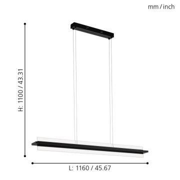 Eglo 98495 - LED Dimmelhető csillár zsinóron SPADAFORA LED/15W/230V