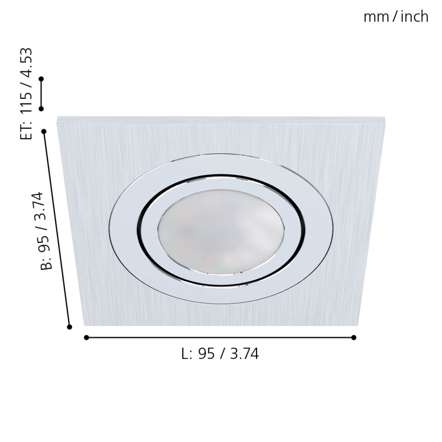 Eglo - KÉSZLET 3xLED Beépíthető lámpa AREITIO 3xGU10/5W/230V