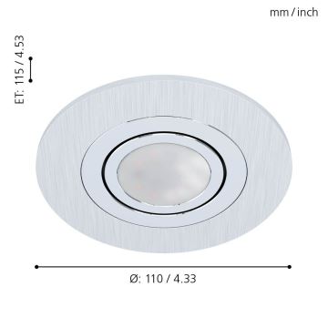 Eglo - KÉSZLET 3xLED Beépíthető lámpa AREITIO 3xGU10/5W/230V