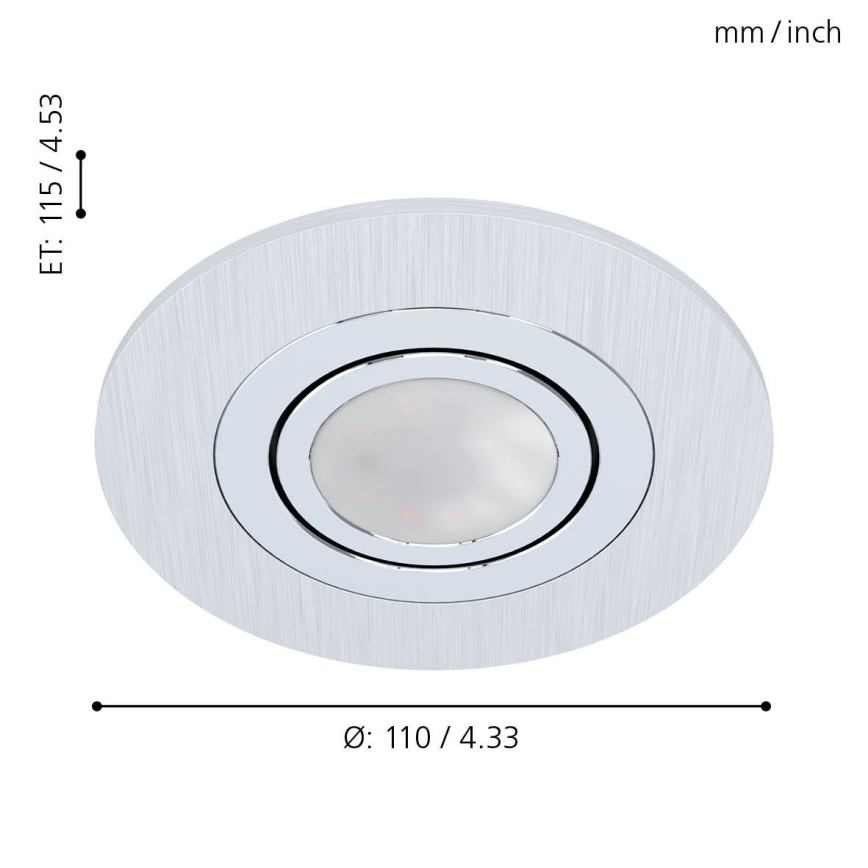 Eglo - KÉSZLET 3xLED Beépíthető lámpa AREITIO 3xGU10/5W/230V