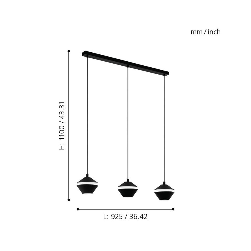 Eglo - LED Csillár zsinóron 3xGU10/5W/230V