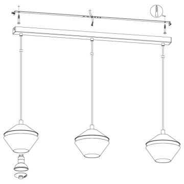 Eglo - LED Csillár zsinóron 3xGU10/5W/230V