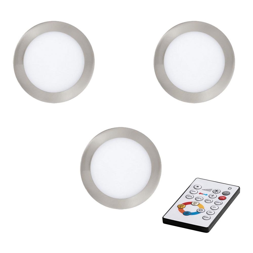 Eglo - KÉSZLET 3x LED Dimmelhető beépíthető lámpa TINUS LED/17W/230V + távirányító