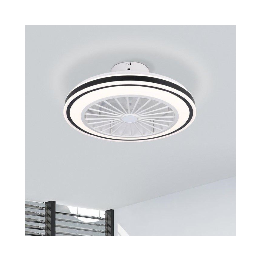 Eglo - LED Dimmelhető mennyezeti ventilátor LED/25,5W/230V fehér/fekete 2700-6500K + távirányító