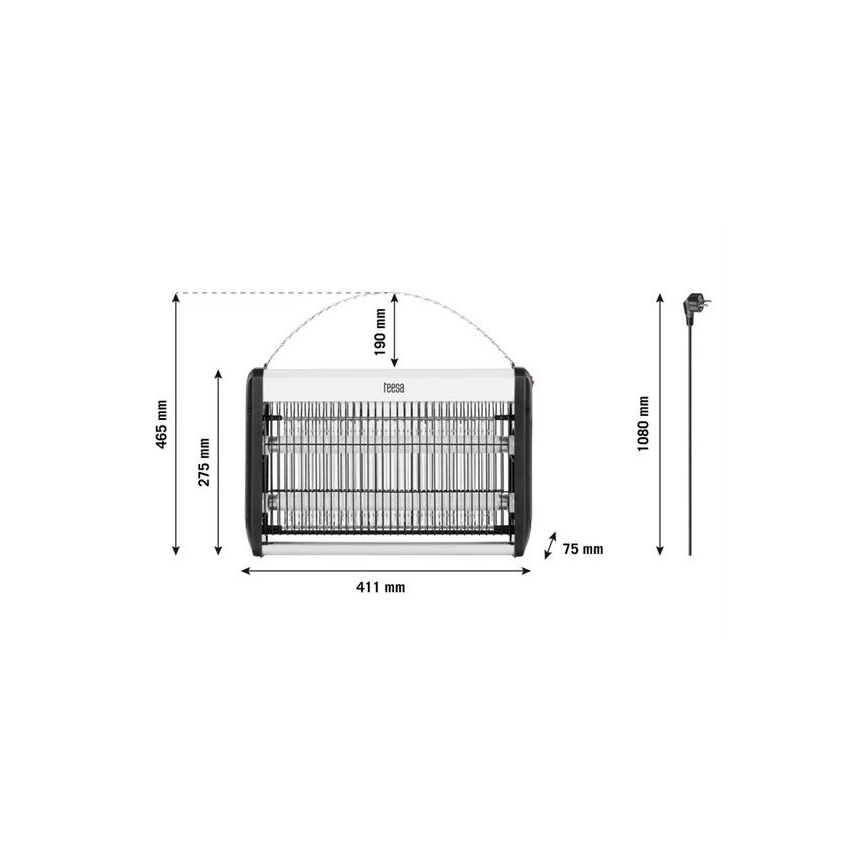 Elektromos rovarirtó 2x10W/230V 80m2