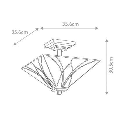 Elstead - Tiffany ASHEVILLE mennyezeti lámpa 2xE27/100W/230V