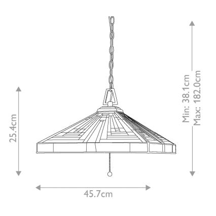 Elstead - Tiffany STEPHEN láncos csillár 3xE27/60W/230V
