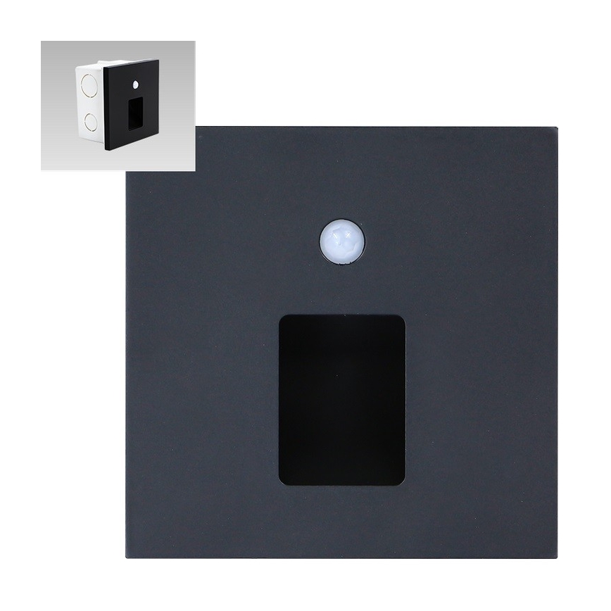 Emithor 70424 - LED Lépcsővilágítás érzékelővel VIX LED/1W/230V 4000K fekete