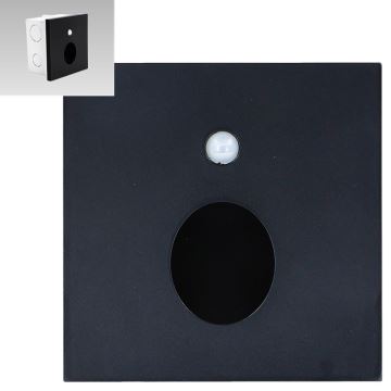 Emithor 70436 - LED Lépcsőmegvilágító érzékelővel OLIVE LED/1W/230V 4000K fekete