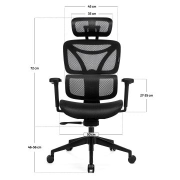 Ergonomikus irodai szék LEVANO fekete