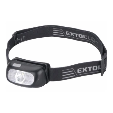 Extol - LED Fejlámpa LED/5W/1000 mAh/3,7V IPX5 fekete