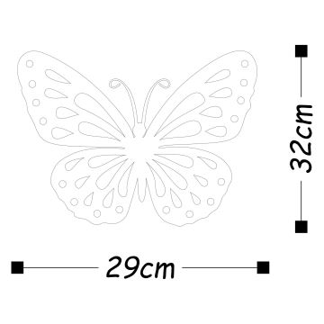 Fali dekoráció 32x29 cm pillangó