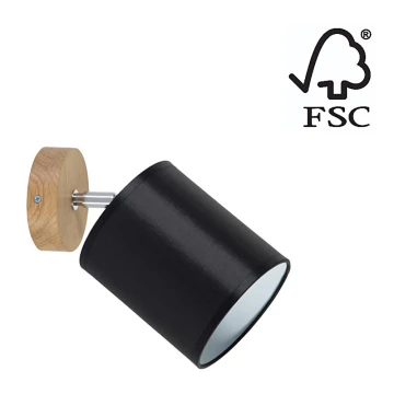 Fali lámpa APRILLIA 1xE27/25W/230V tölgy fekete - FSC minősítéssel