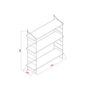 Fali polc ARMONI 85x72 cm barna