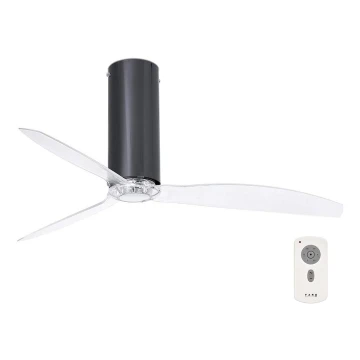 FARO 32035 - Mennyezeti ventilátor TUBE FAN fekete/átlátszó + távirányítás