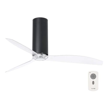 FARO 32036 - Mennyezeti ventilátor TUBE FAN fekete/átlátszó + távirányítás