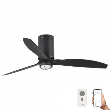 FARO 32043WP-10 - LED Mennyezeti ventilátor MINI TUBE FAN LED/16W/230V Wi-Fi fekete + távirányítás