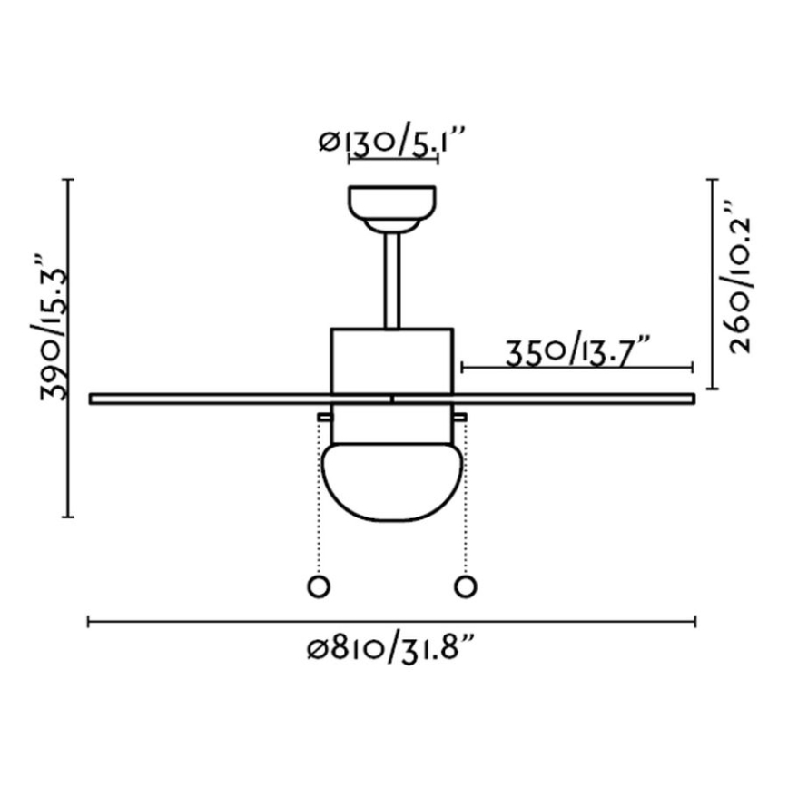 FARO 33180 - Mennyezeti ventilátor PALAO 1xE14/40W/230V