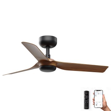 FARO 33823WP - Mennyezeti ventilátor MINI PUNT S barna/fekete átm. 90 cm SMART + távirányítás