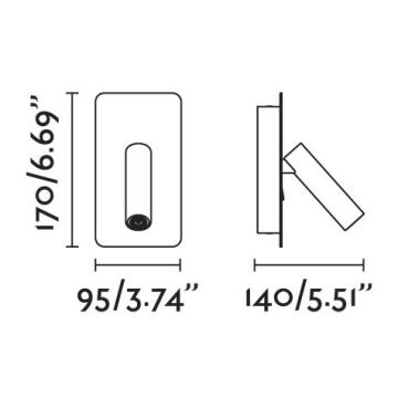 FARO 62116 - LED Fali spotlámpa SUAU LED/3W/230V USB fekete